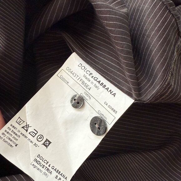 16.5/42 Dolce & Gabbana Mens Black pin stripe Button-Up Dress Shirt Martini Fit - Picture 5 of 7